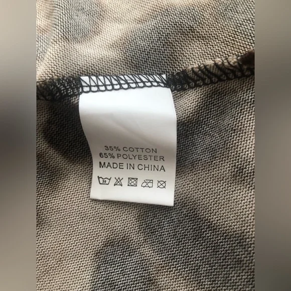 New Amaryllis Apparel Women's Shirt Brown XL Henley Hi Low Tunic Leopard Design - Picture 14 of 15